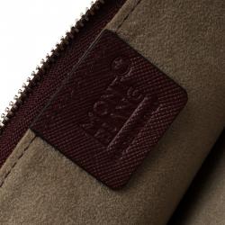 Pre Owned Montblanc Burgundy Leather Meisterstuck Zip Tablet Pouch