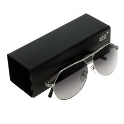 Montblanc Black/Silver MB504T Aviator Sunglasses