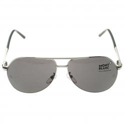 Pre Owned Montblanc Black/Silver MB504T Aviator Sunglasses