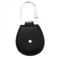 Pre Owned Montblanc Black Soft Leather Meisterstuck Key Fob