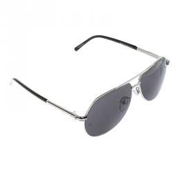 Montblanc Black/Silver MB 504T Aviator Sunglasses