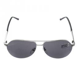 Montblanc Black/Silver MB 504T Aviator Sunglasses