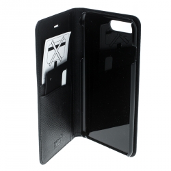 Pre Owned Montblanc Black Leather Flipside Iphone 8 Plus Case