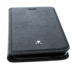Pre Owned Montblanc Black Leather Flipside Iphone 8 Case