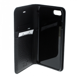 Pre Owned Montblanc Black Grain Leather Flipside Iphone 8 Case