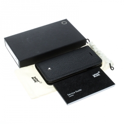 Pre Owned Montblanc Black Grain Leather Flipside Iphone 8 Case