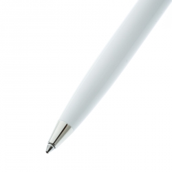 Pre Owned Montblanc White Resin Platinum Finish Ballpoint Pen