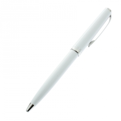Pre Owned Montblanc White Resin Platinum Finish Ballpoint Pen