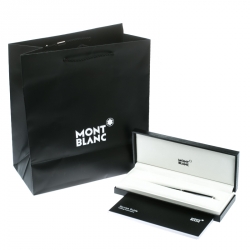 Pre Owned Montblanc Black Resin Platinum Finish Ballpoint Pen 
