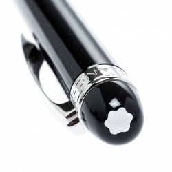 Pre Owned Montblanc Black StarWalker Resin Silver Tone Ballpoint Pen & Westside Business Card Holder Set