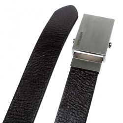 Pre Owned Montblanc Black Leather Military Buckle Belt 