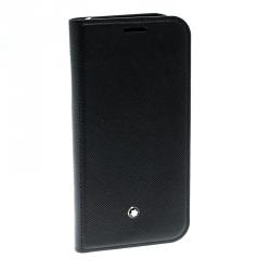 Pre Owned Montblanc Black Leather Flipside Samsung S7 Case