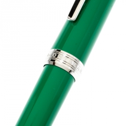 Pre Owned Montblanc Green Resin Platinum Finish Ballpoint Pen 