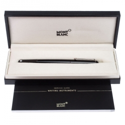Pre Owned Montblanc M Black Resin Platinum Coated Rollerball Pen