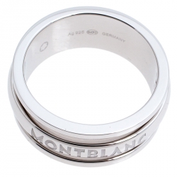 Montblanc Three Ring Motif Silver Men's Band Ring Size 68