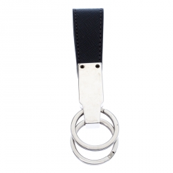 Pre Owned Montblanc Black Leather Sartorial Fob Loop Key Chain 