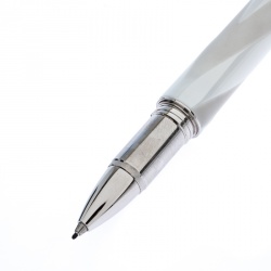 Pre Owned Montblanc StarWalker White Ceramics Doué Silver Tone Fineliner Pen