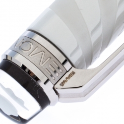 Pre Owned Montblanc StarWalker White Ceramics Doué Silver Tone Ballpoint Pen