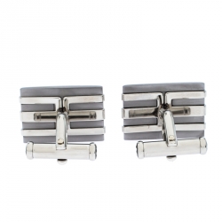 Pre Owned Montblanc Meisterstuck Stainless Steel & Tantalum Rectangular Cufflinks