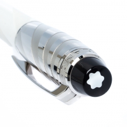 Pre Owned Montblanc StarWalker White Ceramic Doué Silver Tone Fineliner Pen