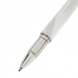 Pre Owned Montblanc StarWalker White Ceramic Doué Silver Tone Fineliner Pen