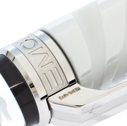 Pre Owned Montblanc StarWalker White Ceramic Doué Silver Tone Ballpoint Pen