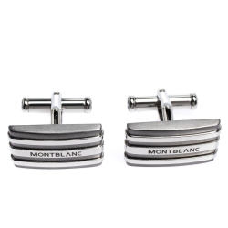 Pre Owned Montblanc Meisterstuck Stainless Steel & Tantalum Rectangular Cufflinks