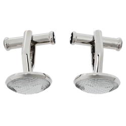 Pre Owned Montblanc Stainless Steel & Glass Urban Spirit Round Cufflinks