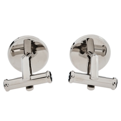 Pre Owned Montblanc Stainless Steel & Glass Urban Spirit Round Cufflinks