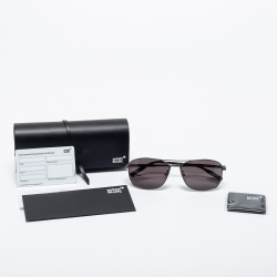 Pre Owned Montblanc Black MB0026s Aviator Sunglasses