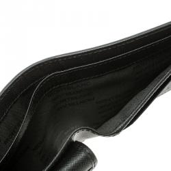 Pre Owned Montblanc Black Leather Sactorial Bi Fold 9CC Wallet