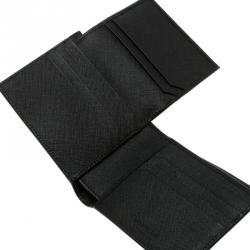 Pre Owned Montblanc Black Leather Sactorial Bi Fold 9CC Wallet