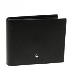 Pre Owned Montblanc Black Leather Sactorial Bi Fold 9CC Wallet
