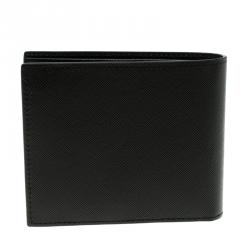 Pre Owned Montblanc Black Leather Sactorial Bi Fold 9CC Wallet