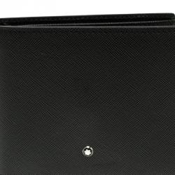 Pre Owned Montblanc Black Leather Sactorial Bi Fold 9CC Wallet