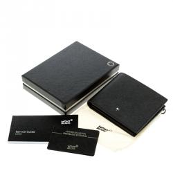 Pre Owned Montblanc Black Leather Sactorial Bi Fold 9CC Wallet