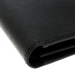 Pre Owned Montblanc Black Leather Sactorial Bi Fold 9CC Wallet