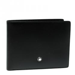 Pre Owned Montblanc Black Leather 6cc Bifold Wallet