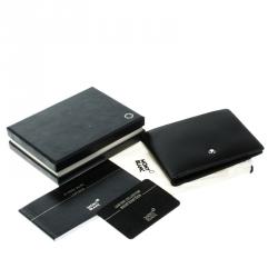 Pre Owned Montblanc Black Leather 6cc Bifold Wallet