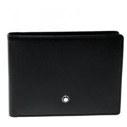 Pre Owned Montblanc Black Leather Miesterstuck Bifold Wallet