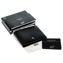 Pre Owned Montblanc Black Leather Miesterstuck Bifold Wallet