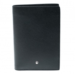 Montblanc Black Leather Sartorial Vertical Flap 12cc Wallet 