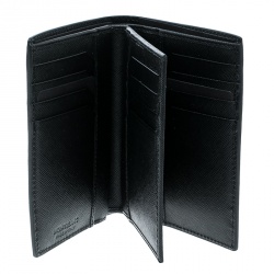 Montblanc Black Leather Sartorial Vertical Flap 12cc Wallet 
