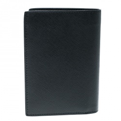 Montblanc Black Leather Sartorial Vertical Flap 12cc Wallet 