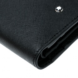 Montblanc Black Leather Sartorial Vertical Flap 12cc Wallet 