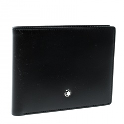 Pre Owned Montblanc Black Leather Miesterstuck Bifold Wallet