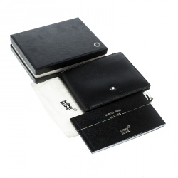 Pre Owned Montblanc Black Leather Miesterstuck Bifold Wallet