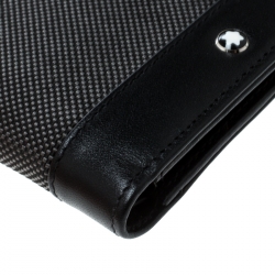 Pre Owned Montblanc Dark Grey/Black Canvas Meisterstuck Bifold Wallet