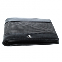 Pre Owned Montblanc Dark Grey/Black Canvas Meisterstuck Bifold Wallet