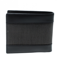 Pre Owned Montblanc Dark Grey/Black Canvas Meisterstuck Bifold Wallet